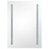 LED Bathroom Mirror Cabinet White and Oak 50x13x70 cm