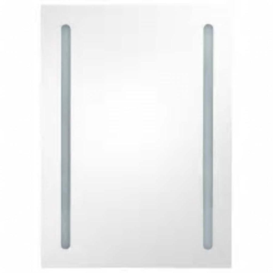 LED Bathroom Mirror Cabinet White and Oak 50x13x70 cm