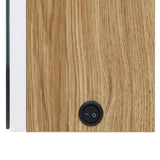 LED Bathroom Mirror Cabinet White and Oak 50x13x70 cm - Rear View