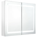 LED Bathroom Mirror Cabinet Shining White 80x12x68 cm - Front View