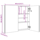 LED Bathroom Mirror Cabinet Shining White 80x12x68 cm