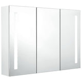 LED Bathroom Mirror Cabinet 89x14x62 cm Shining White - Front View