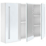LED Bathroom Mirror Cabinet 89x14x62 cm Shining White - 45-Degree Angle