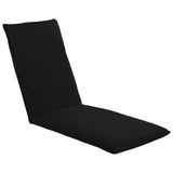 Foldable Sunlounger Oxford Fabric Black - Front View