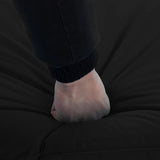 Foldable Sunlounger Oxford Fabric Black - Low Angle