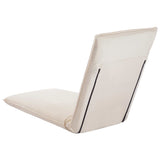 Foldable Sunlounger Oxford Fabric Cream White - Top-Down View