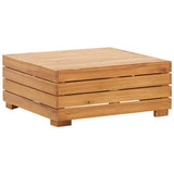 Garden Table and Footrest Set with Cushion Solid Acacia Wood - Front View