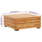 Garden Table and Footrest Set with Cushion Solid Acacia Wood