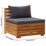 2 Piece Garden Lounge Set with Cushions Solid Acacia Wood - Extra Image