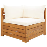 2 Piece Garden Lounge Set with Cushions Solid Acacia Wood - Front View