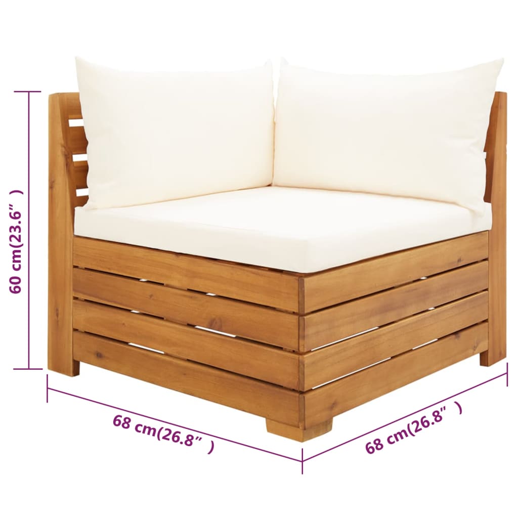 2 Piece Garden Lounge Set with Cushions Solid Acacia Wood