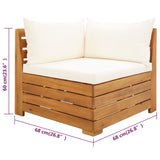 2 Piece Garden Lounge Set with Cushions Solid Acacia Wood - Low Angle