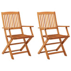 Folding Chairs 2 pcs Solid Eucalyptus Wood