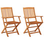Folding Chairs 2 pcs Solid Eucalyptus Wood