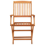 Folding Garden Chairs 2 pcs Solid Eucalyptus Wood