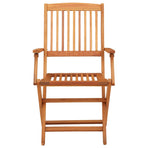 Folding Chairs 2 pcs Solid Eucalyptus Wood