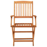 Folding Garden Chairs 2 pcs Solid Eucalyptus Wood - Side View