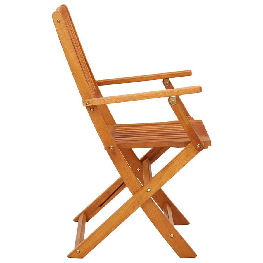Folding Chairs 2 pcs Solid Eucalyptus Wood