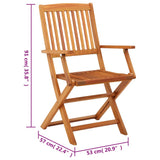Folding Garden Chairs 2 pcs Solid Eucalyptus Wood