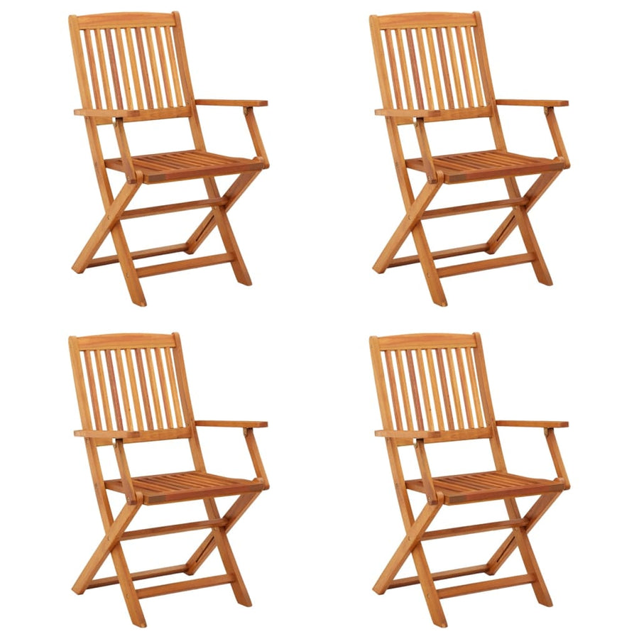 Folding Chairs 4 pcs Solid Eucalyptus Wood