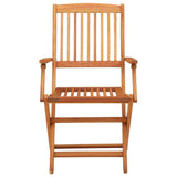Folding Garden Chairs 4 pcs Solid Eucalyptus Wood - Side View