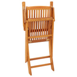 Folding Garden Chairs 4 pcs Solid Eucalyptus Wood - Rear View