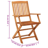 Folding Garden Chairs 4 pcs Solid Eucalyptus Wood - Low Angle