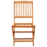 Folding Garden Chairs 2 pcs Solid Eucalyptus Wood - Side View
