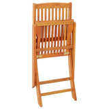 Folding Garden Chairs 2 pcs Solid Eucalyptus Wood - Rear View