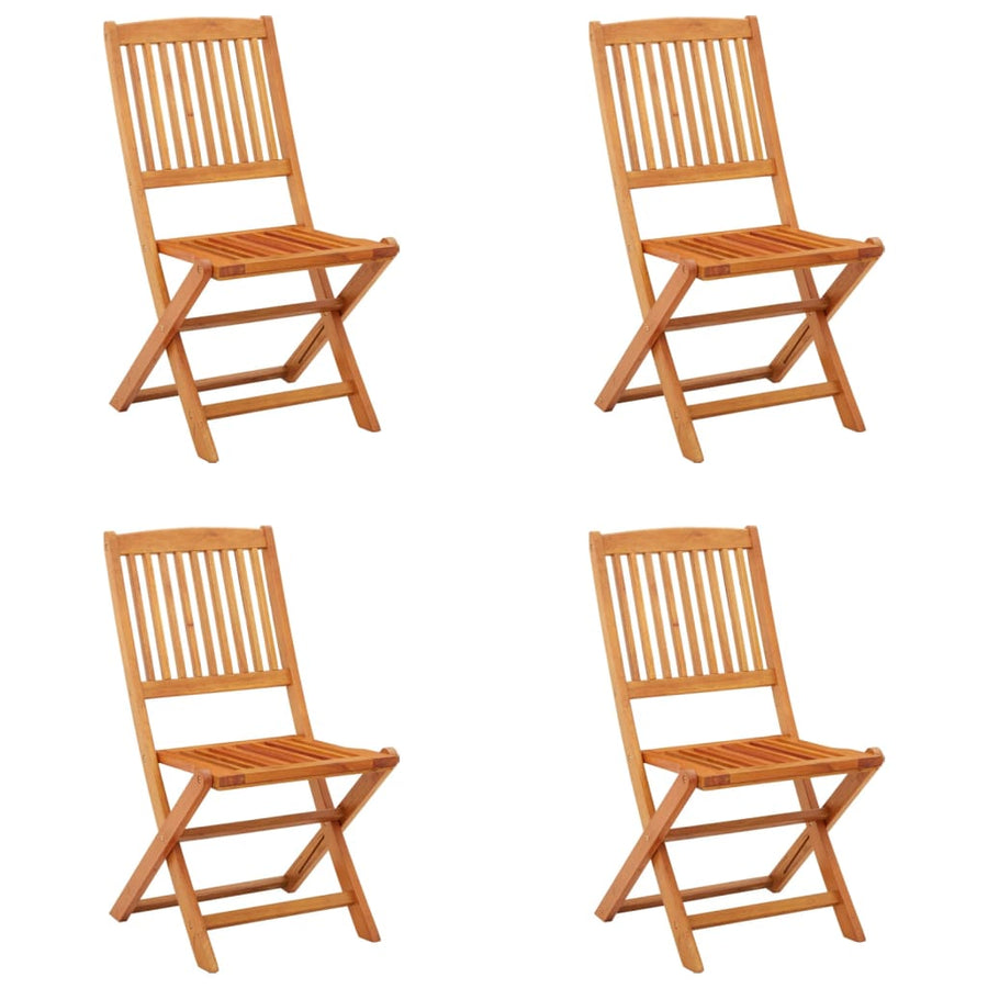 Folding Chairs 4 pcs Solid Eucalyptus Wood