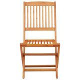 Folding Garden Chairs 4 pcs Solid Eucalyptus Wood - Side View