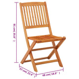 Folding Garden Chairs 4 pcs Solid Eucalyptus Wood - Low Angle