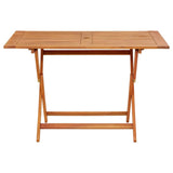 Folding Garden Table 120x70x75 cm Solid Eucalyptus Wood - Front View