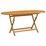 Folding Garden Table 160x85x75 cm Solid Eucalyptus Wood - Front View