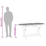 Folding Garden Table 160x85x75 cm Solid Eucalyptus Wood - Close-Up Angle