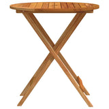 Folding Garden Table Ø60x75 cm Solid Eucalyptus Wood - Side View