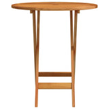 Folding Garden Table Ø60x75 cm Solid Eucalyptus Wood - Top-Down View