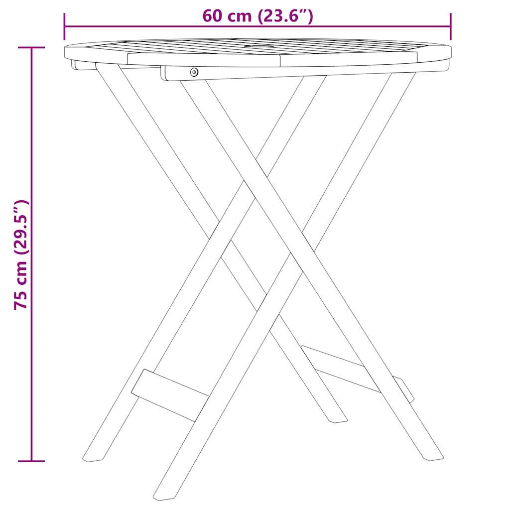 Folding Garden Table ?0x75 cm Solid Eucalyptus Wood