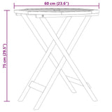 Folding Garden Table ?0x75 cm Solid Eucalyptus Wood