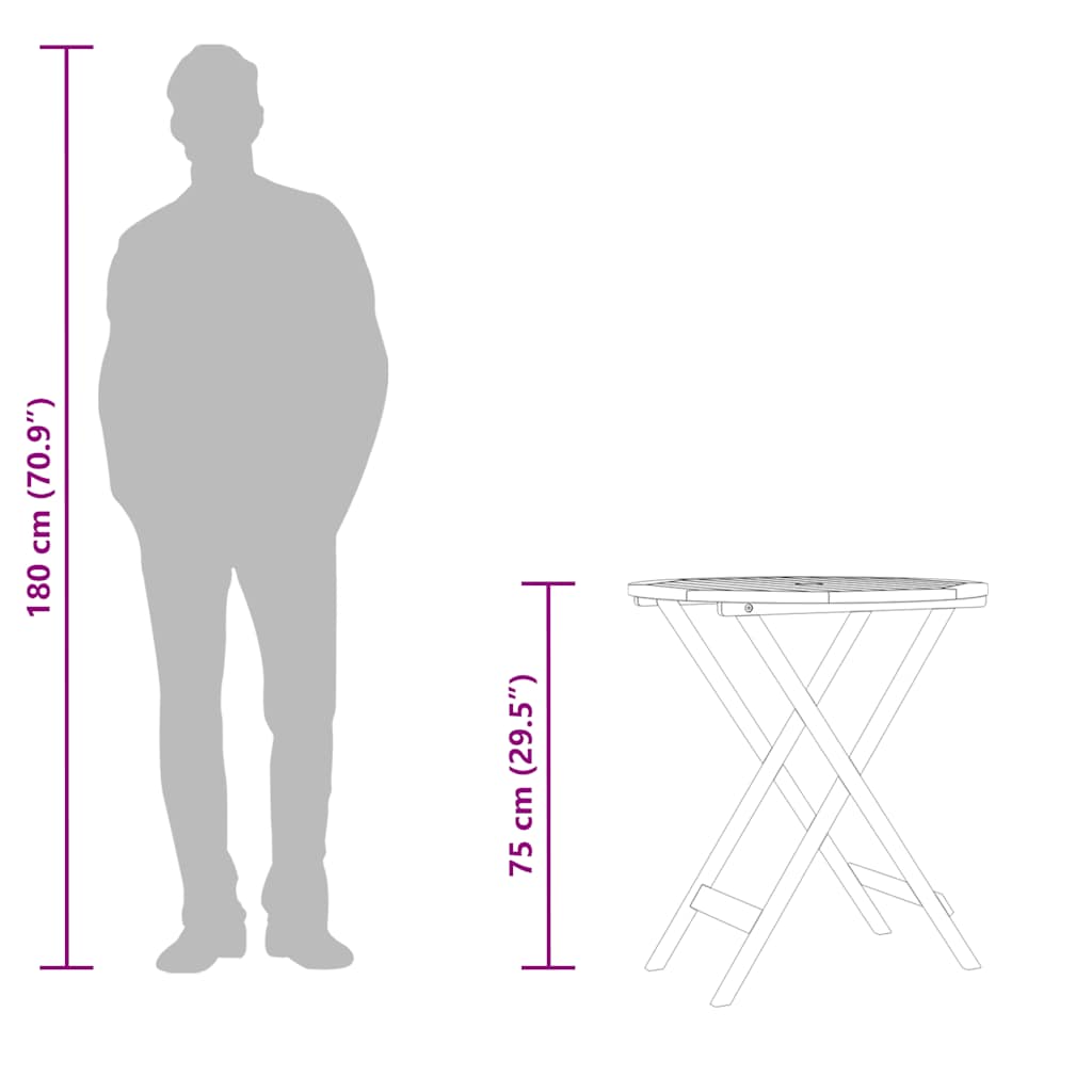 Folding Garden Table ?0x75 cm Solid Eucalyptus Wood