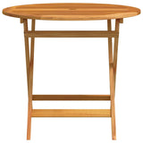 Folding Garden Table ?0x75 cm Solid Eucalyptus Wood - Side View