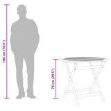 Folding Garden Table ?0x75 cm Solid Eucalyptus Wood - Close-Up Angle