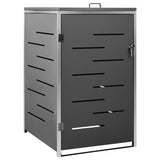 Single Wheelie Bin Shed 69x77.5x112.5 cm Stainless Steel - Front View