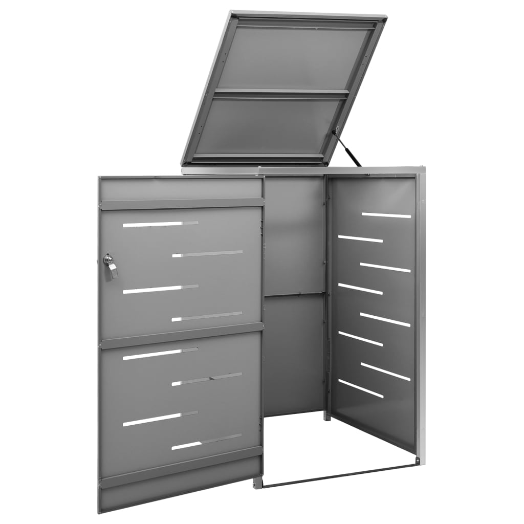 Single Wheelie Bin Shed 69x77.5x115 cm Stainless Steel