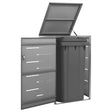Quadruple Wheelie Bin Shed 276.5X77.5X112.5 Cm Stainless Steel