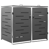 Double Wheelie Bin Shed 138x77.5x115 cm Stainless Steel