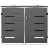 Double Wheelie Bin Shed 138x77.5x115 cm Stainless Steel
