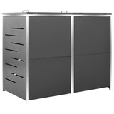 Double Wheelie Bin Shed 138x77.5x115 cm Stainless Steel