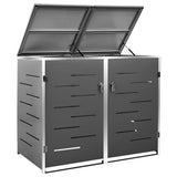 Double Wheelie Bin Shed 138x77.5x115 cm Stainless Steel