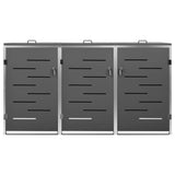 Triple Wheelie Bin Shed 207x77.5x115 cm Stainless Steel